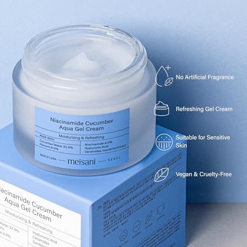 Niacinamide Cucumber Aqua Gel Cream - Hydrating & Soothing Face Moisturizer 1.76oz