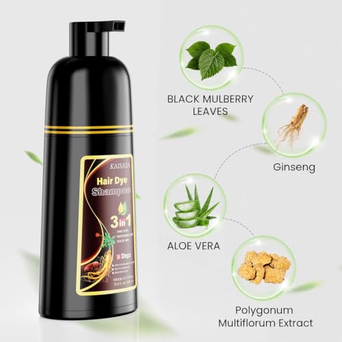 Hair Dye Shampoo for Gray Hair - Chestnut Brown - Easy Application & Long-Lasting Color