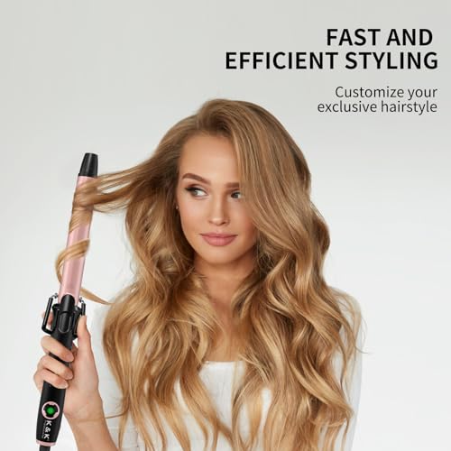 1 Inch Ceramic Curling Iron with Dual Voltage & LCD Display