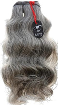 Salt & Pepper Wavy Natural Gray Indian Raw Hair Bundles - 10 Inch Variation of This Listing