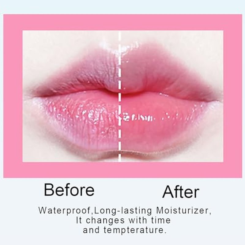 6 PCS pH Color Changing Lipstick, Crystal Flower Jelly Lipstick Glimmer Balm for all Skin Tones, Soft Tint & Subtle Shimmer Effect (Pink)