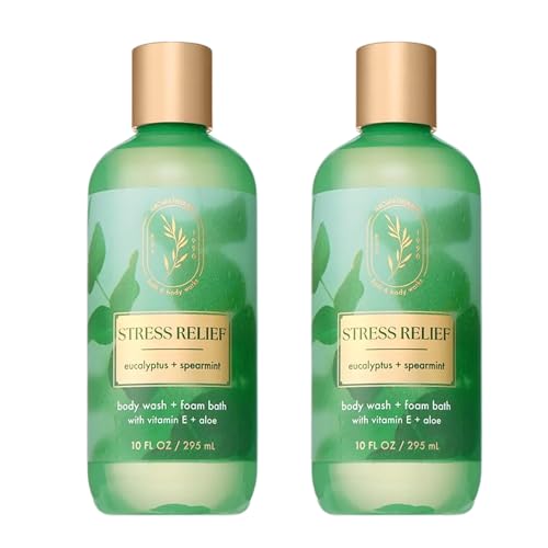 Eucalyptus Spearmint Foam Bath 10 Fl Oz Pack of 2 - Nourishing Body Wash & Relaxing Aromatherapy