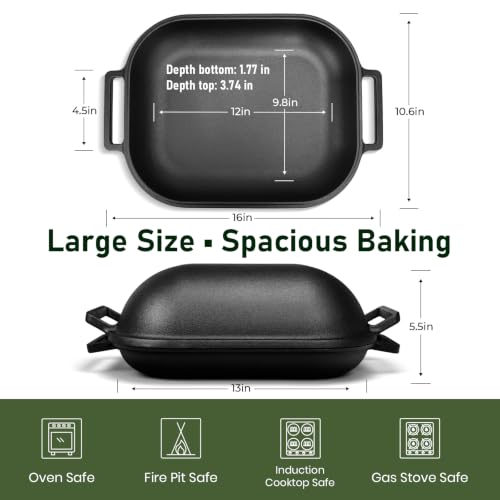 Cast Iron Bread Oven with Lid 9.5QT for Sourdough Baking - Heavy Duty