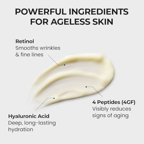 Retinol Lifting Face and Neck Cream with Massage Roller - Anti-Aging, Vegan, Korean Skincare