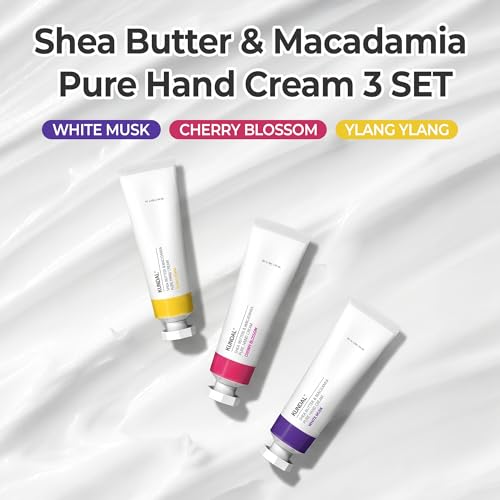 KUNDAL Shea & Macadamia Hand Cream Trio Travel Essentials - Non-Greasy, 3 Scents