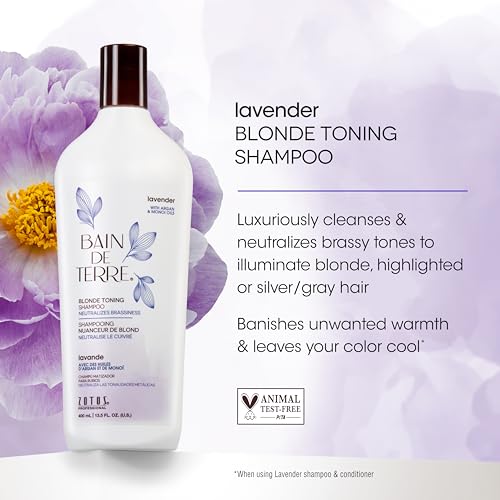 Lavender Blonde Toning Shampoo & Conditioner Set – Neutralize Brassy Tones, Vegan & Paraben-Free, 13.5 Fl Oz