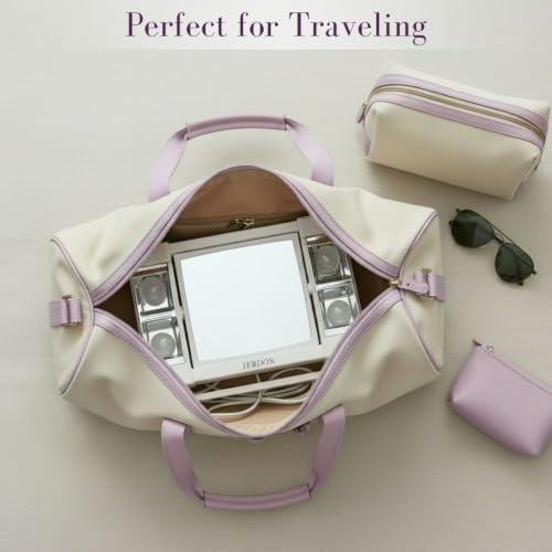 Lighted Makeup Mirror with 3X Magnification - White Vanity Mirror for Beauty & Grooming
