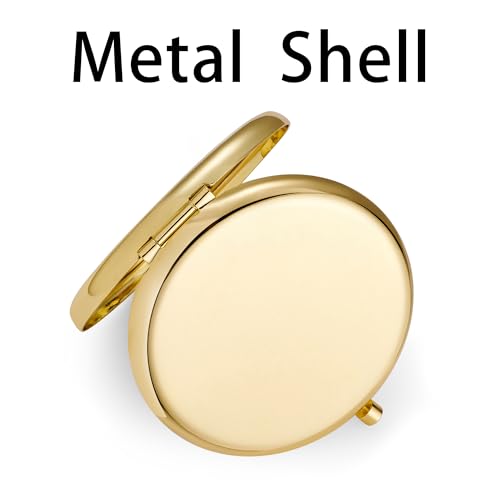 QUSTGO Gold 12-Pack Compact Travel Makeup Mirrors 2-Sided 1X/2X Magnification