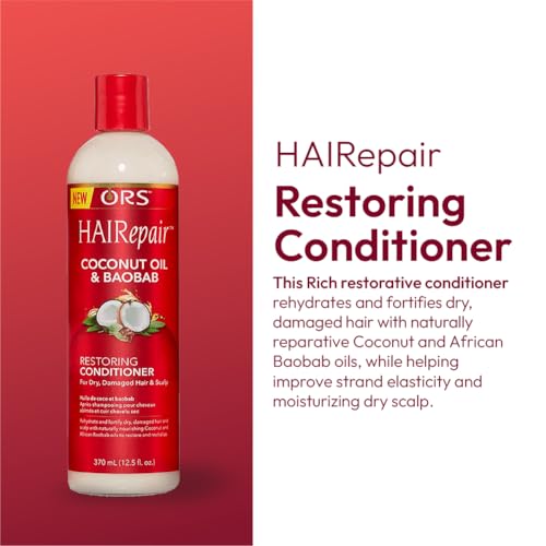 ORS HAIRepair Coconut Oil and Baobab Restoring Conditioner for Dry, Damage Hair & Scalp 12.5 oz