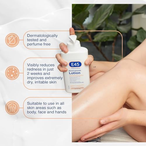 E45 Dermatological Moisturising Lotion with Cherry Scent - 16.91 Fl Oz Pack of 2