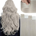 Grey Tape-In Hair Extensions - Human Hair, 16 Inch, 50g, 20 Pieces - Model of THIS listing