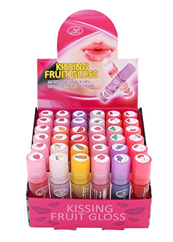 Fruit Flavored Lip Gloss Set - Kissing & Shine Lip Gloss 36 Pieces