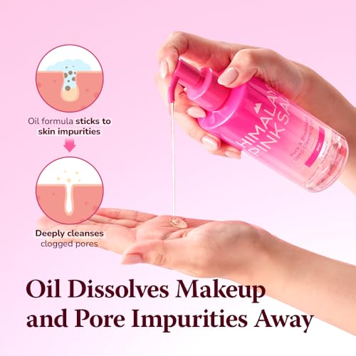 HIMALAYA PINKSALT Pore & Blackhead Deep Cleansing Oil BHA, 6.7 fl oz 2 Pack - Pore Purifying Oil Cleanser with BHA for Blackhead Removal, Makeup Remover with Refreshing Low Alkaline Formula
