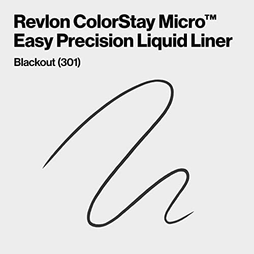 REVLON ColorStay Micro Easy Precision Liquid Eyeliner, Waterproof, Smudgeproof, Longwearing with Felt Tip Applicator, 301 Blackout, 2 pack