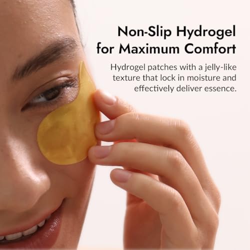 MIZON 24K Gold and Snail Mucin Hydrogel Under Eye Patches for Puffy Eyes Dark Circles Moisturizing Fine Lines Korean Skincare Pack of (Pack of 2, 120 Pairs)