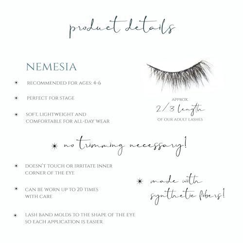 Lady St. Lucia's Les Petites Collection Faux Mink 2/3 Length Eyelashes For Youth Nemesia For Ages 4-6