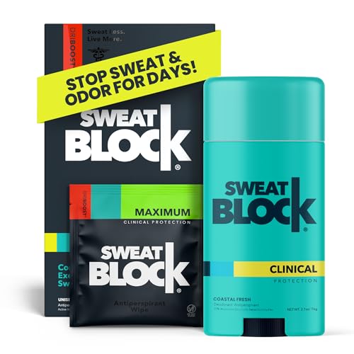 SweatBlock Antiperspirant & Deodorant System with Wipes - Coastal Fresh Variation