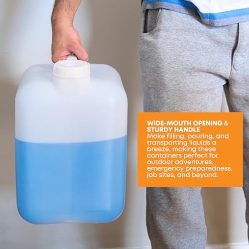 FastRack 5 Gallon Water Jug (Pack of 4) | BPA-Free, Food-Grade, and Leak-Proof | White Water Container | Ideal for Brewing, Fermentation, or Storage