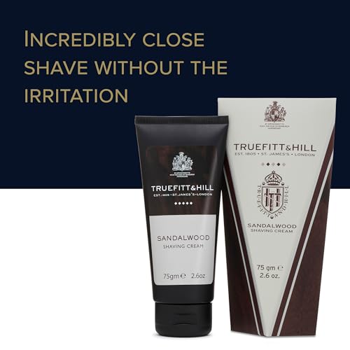 Men's Sandalwood Shaving Cream Tube - 2.6 oz, Classic Scent for Close, Comfortable Shave