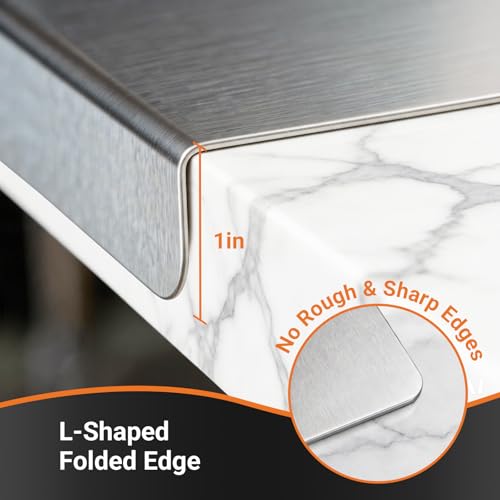 Extra Large Stainless Steel Cutting Board with Lip - 31.5" L x 22.8" W