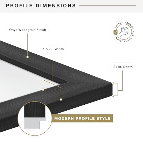 24x36 Poster Frame - Onyx Woodgrain Finish, Museum Style, Single 1-Pack