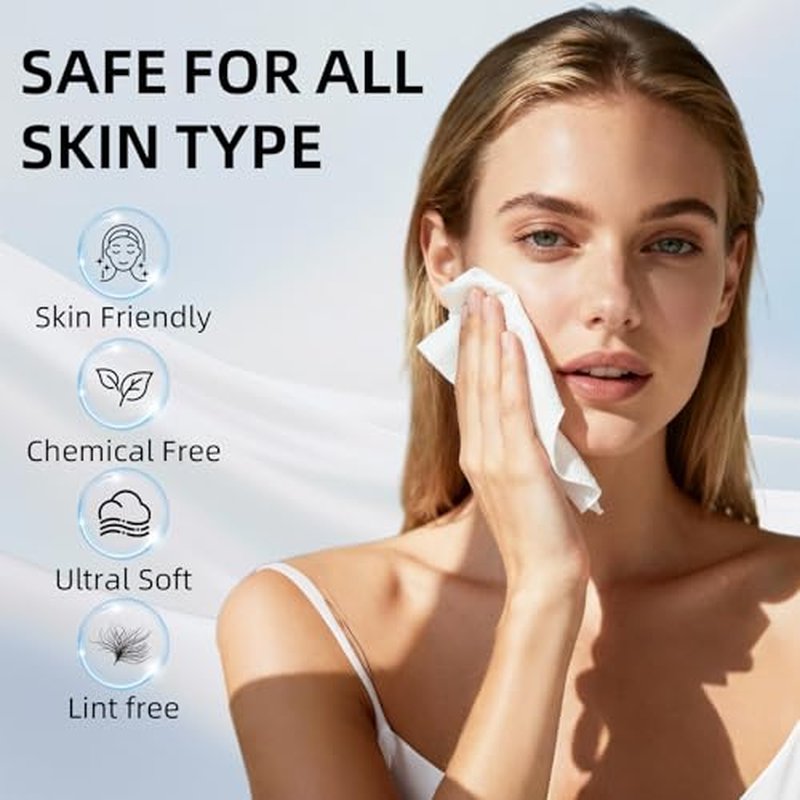 Disposable Face Towel XL (50 Count, 25x30cm) ? Ultra Soft Lint-Free Facial Towels for Women Cleansing, Makeup Remover Dry Wipes, Travel Essentials, Bathroom & Guest Room Beauty Products