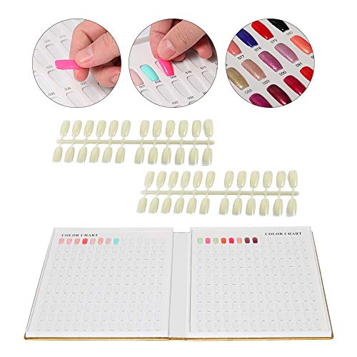 Acycion2A 308 Nail Display Chart with 360 False Nail Tips - Gold Variation