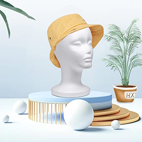 12 Inch Foam Wig Head Mannequin Display Stand for Hair, Hats, Glasses