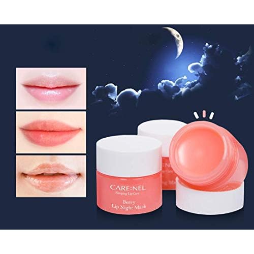 CARENEL Lip Sleeping Mask 5g (Berry 3Set) - Moisturizer for Dry Lips - Overnight Treatments Balm, Day and Night Repair Gloss, Scrubs Exfoliator