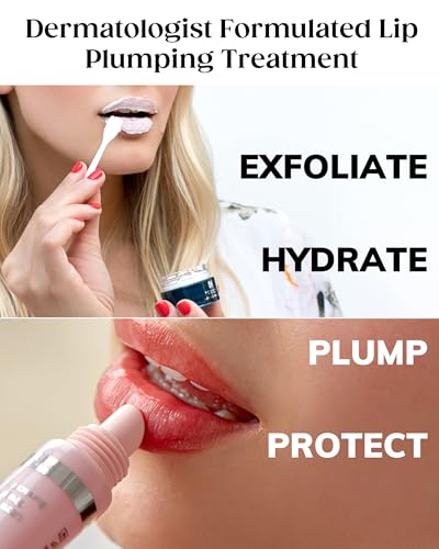 KAPLAN MD Pink Peony Lip Mask & Balm Duo - Hydrating, Plumping, SPF 30