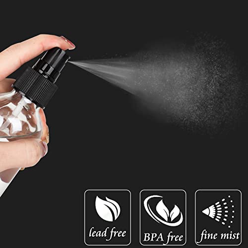 CycleMore 25 Pack 4oz Clear Glass Spray Bottles with Fine Mist Sprayers - Reusable Travel Dispensers