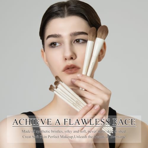 15-Piece Makeup Brush Set with Synthetic Bristles for Face & Eyes