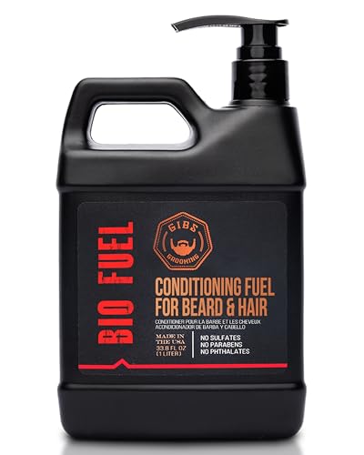 GIBS Grooming Bio Fuel Conditioner 33.8 oz for Beard & Hair Growth, Made in USA