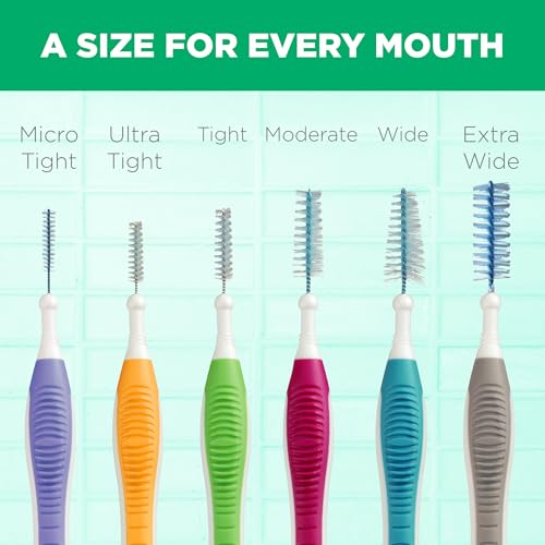 GUM Proxabrush Go-Betweens Moderate Interdental Brushes Pack of 6 - 10 Count