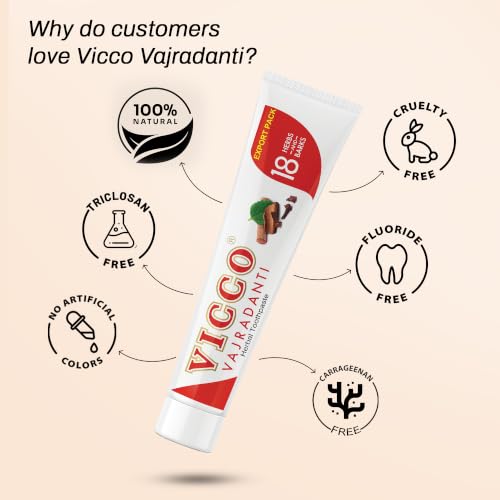Herbal Toothpaste for Oral & Gum Care - Fluoride-Free, 70 Years Ayurvedic Tradition, 3.53 oz (5 Pack)