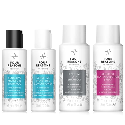 No Nothing 4-in-One Travel Hair Care Set - Fragrance-Free, 2.7 Fl Oz Pack of 4