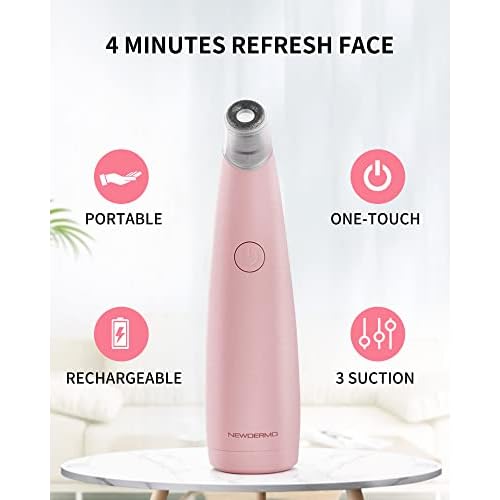 NEWDERMO 2-in-1 Microdermabrasion Machine for Facial, Diamond Microdermabrasion Device USB Rechargeable (Pink) with Microdermabrasion Machine Pro(White)