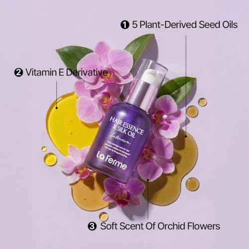 Lightweight Hair Oil for Damaged & Frizzy Hair - Shine & Smoothness, Orchid Scent, 1.85 Fl Oz