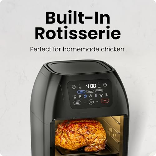 10 Quart Family Size Digital Air Fryer with Rotisserie & 17 Presets - Black