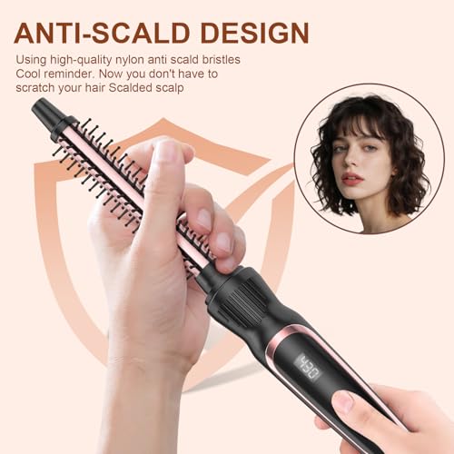Rose Gold 1/2 Inch Heated Curling Brush for Effortless Blowouts