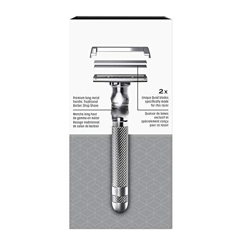 Wilkinson Sword Quad Blade Razor for Men with 5 Quad Blade Razor Refills