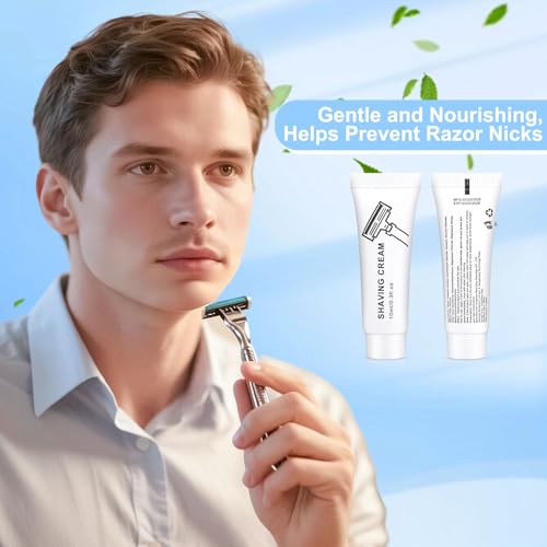 Travel Shaving Cream Bulk 50 Pack - 10ml Disposable Men’s Shaving Gel