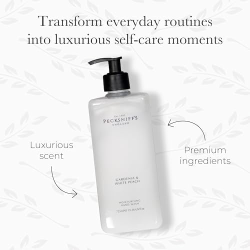 Gardenia & White Peach Hand Wash - 725ml Luxury Liquid Hand Soap, Softening & Hydrating | Variation: 725ml