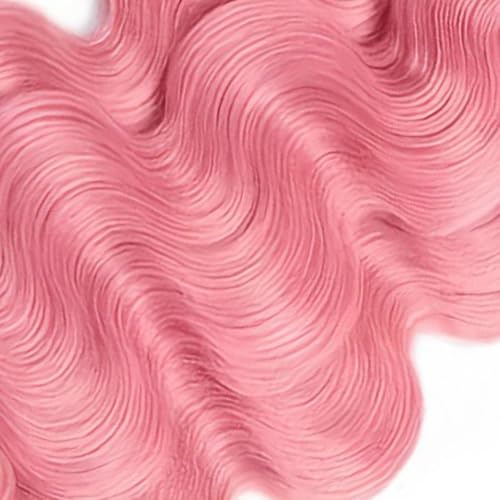Pink Body Wave Human Hair Bundles - 3 Pack 10-14 Inch Brazilian Virgin Hair