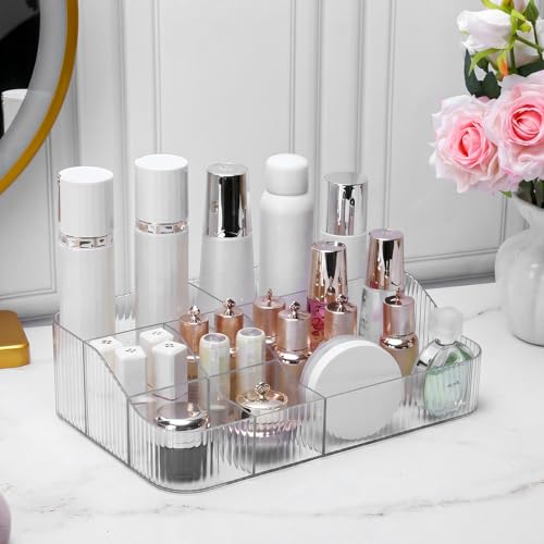 DASITON Clear Large Capacity Makeup Brush Holder with 7 Slots, Vanity Organizer