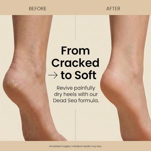 SEACRET Dead Sea Pedicure Set - At Home Foot Spa Kit for Cracked Heels & Dry Feet - With Full-Size Foot Cream, Cuticle Oil, Buffer & File - Spa Gift Set for Women, 4-Piece Set