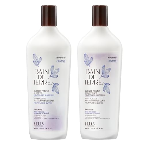 Lavender Blonde Toning Shampoo & Conditioner Set – Neutralize Brassy Tones, Vegan & Paraben-Free, 13.5 Fl Oz