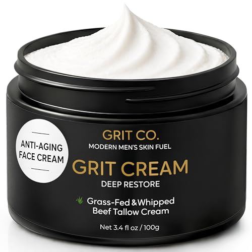 Grass-Fed Beef Tallow Face Moisturizer for Men - 3.4 oz Unscented Skin Care