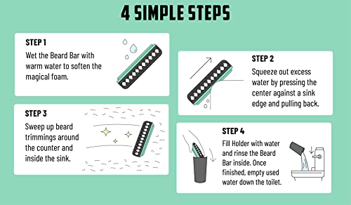Beard Trimming Cleanup Mat with Holder - Flexible Sink & Counter Organizer