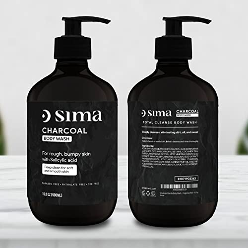Charcoal Body Wash for Sensitive Skin 500ml - Detox & Acne Control